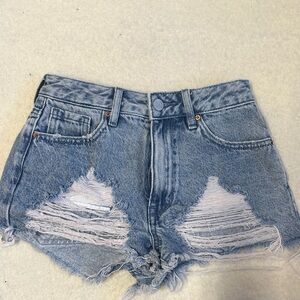 PacSun Light Blue Distressed Jean Shorts